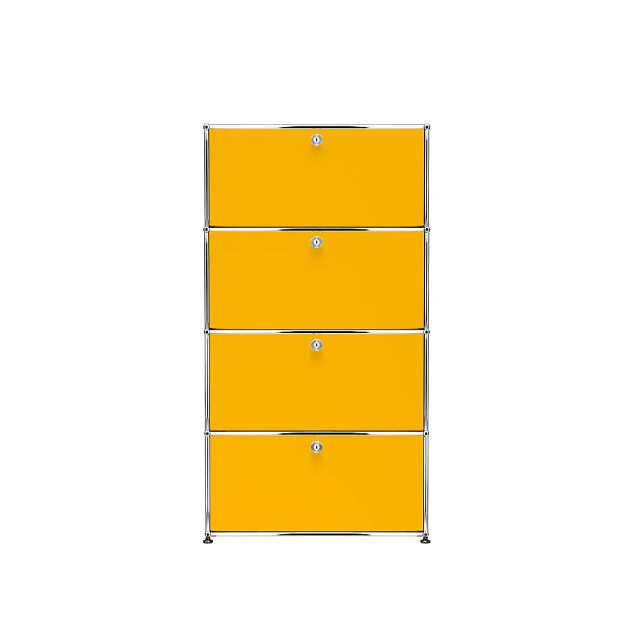 USM Haller | 1x4 Module Highboard (Golden Yellow | RAL 1004)