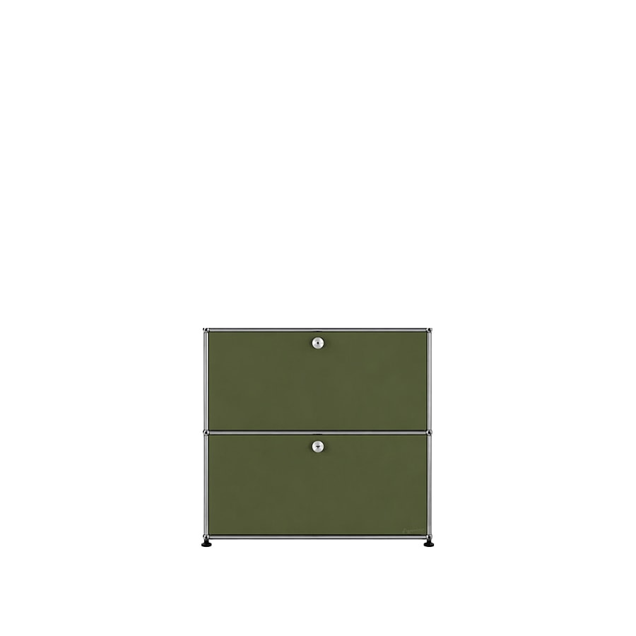 USM Haller | 1x2 Module Highboard (Olive Green | RAL 6003)