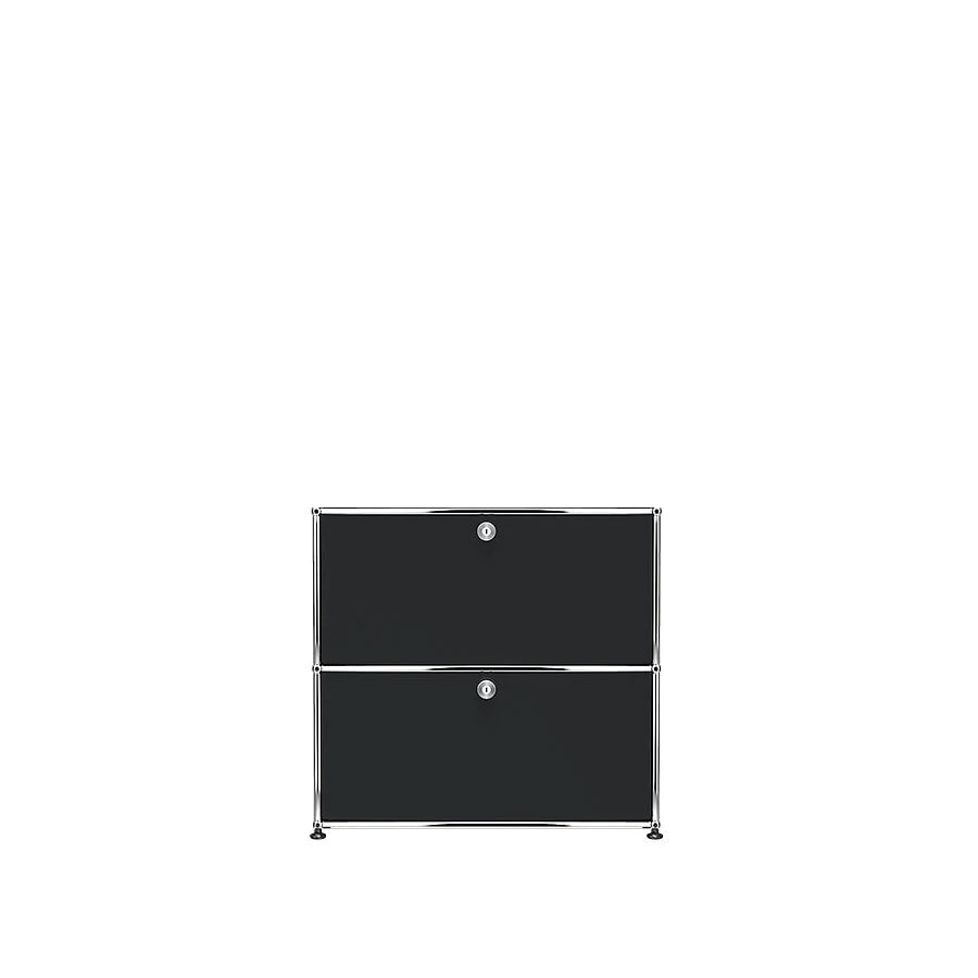 USM Haller | 1x2 Module Highboard (Graphite Black | RAL 9011)