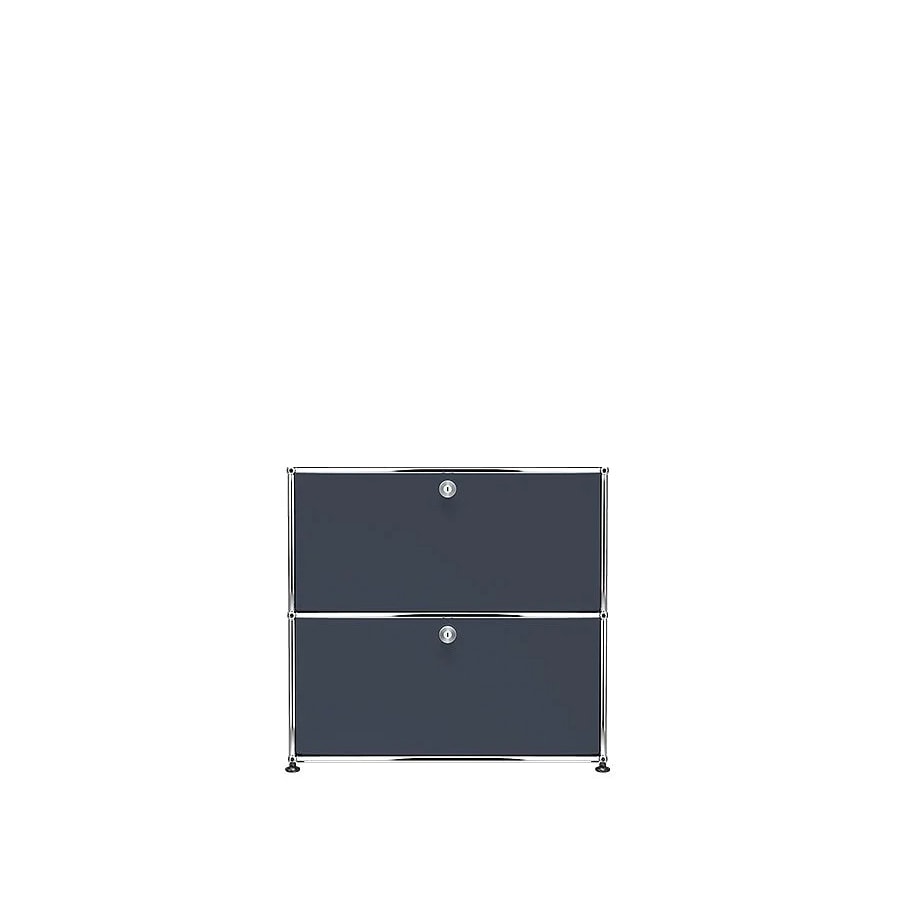USM Haller | 1x2 Module Highboard (Anthracite | RAL 7016)
