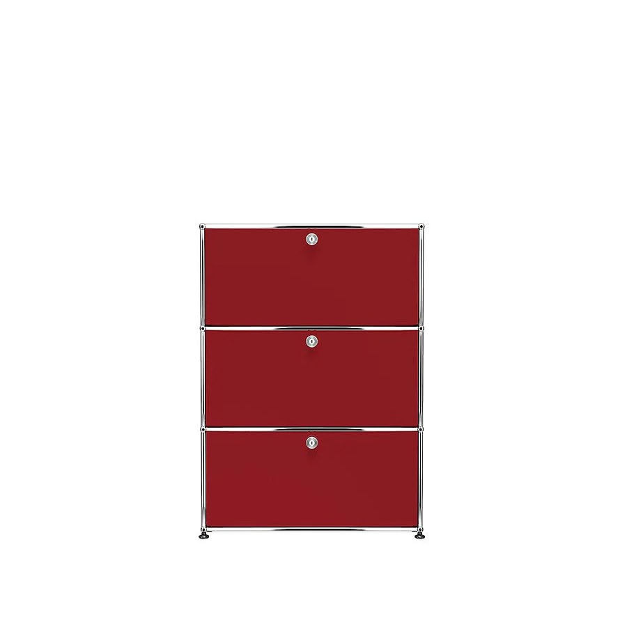 USM Haller | 1x3 Module Highboard (USM Ruby Red)