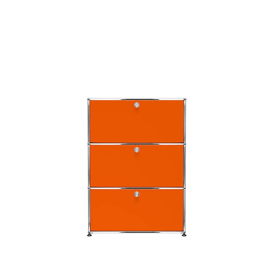 USM Haller | 1x3 Module Highboard (Pure Orange | RAL 2004)