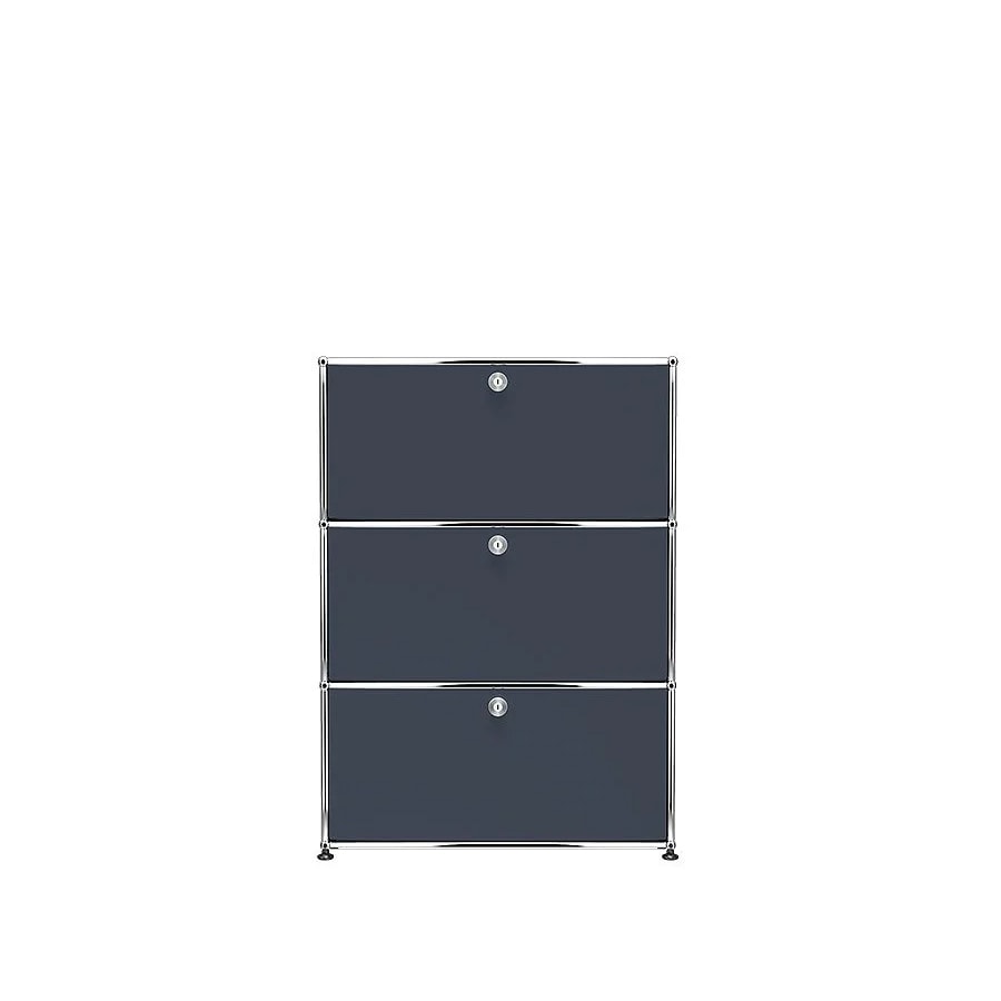 USM Haller | 1x3 Module Highboard (Anthracite | RAL 7016)