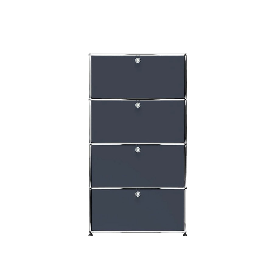 USM Haller | 1x4 Module Highboard (Anthracite | RAL 7016)