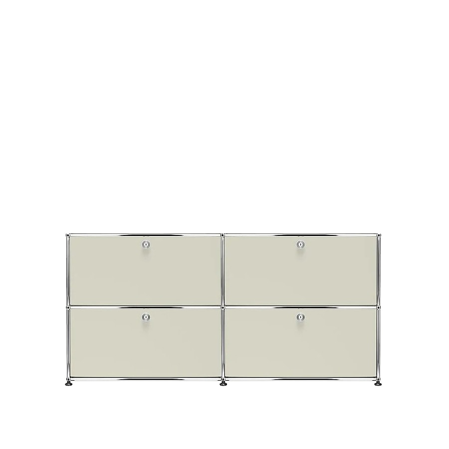 USM Haller | 2x2 Module Highboard (Light Grey | RAL 7035)