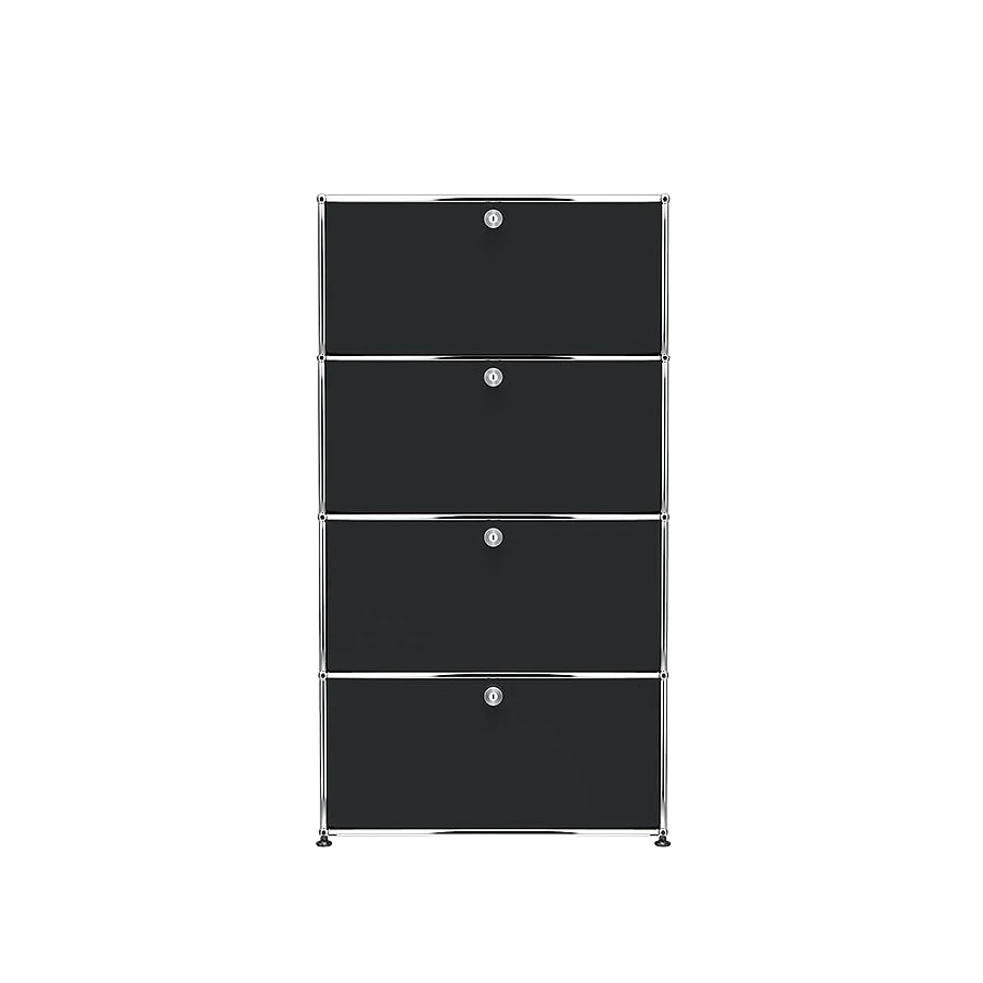 USM Haller | 1x4 Module Highboard (Graphite Black | RAL 9011)