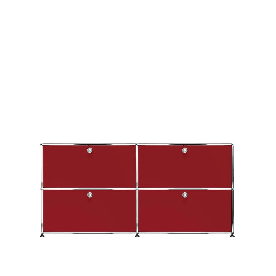 USM Haller | 2x2 Module Highboard (USM Ruby Red)