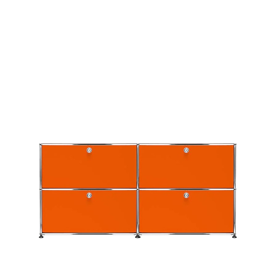 USM Haller | 2x2 Module Highboard (Pure Orange | RAL 2004)