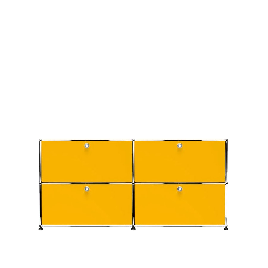 USM Haller | 2x2 Module Highboard (Golden Yellow | RAL 1004)