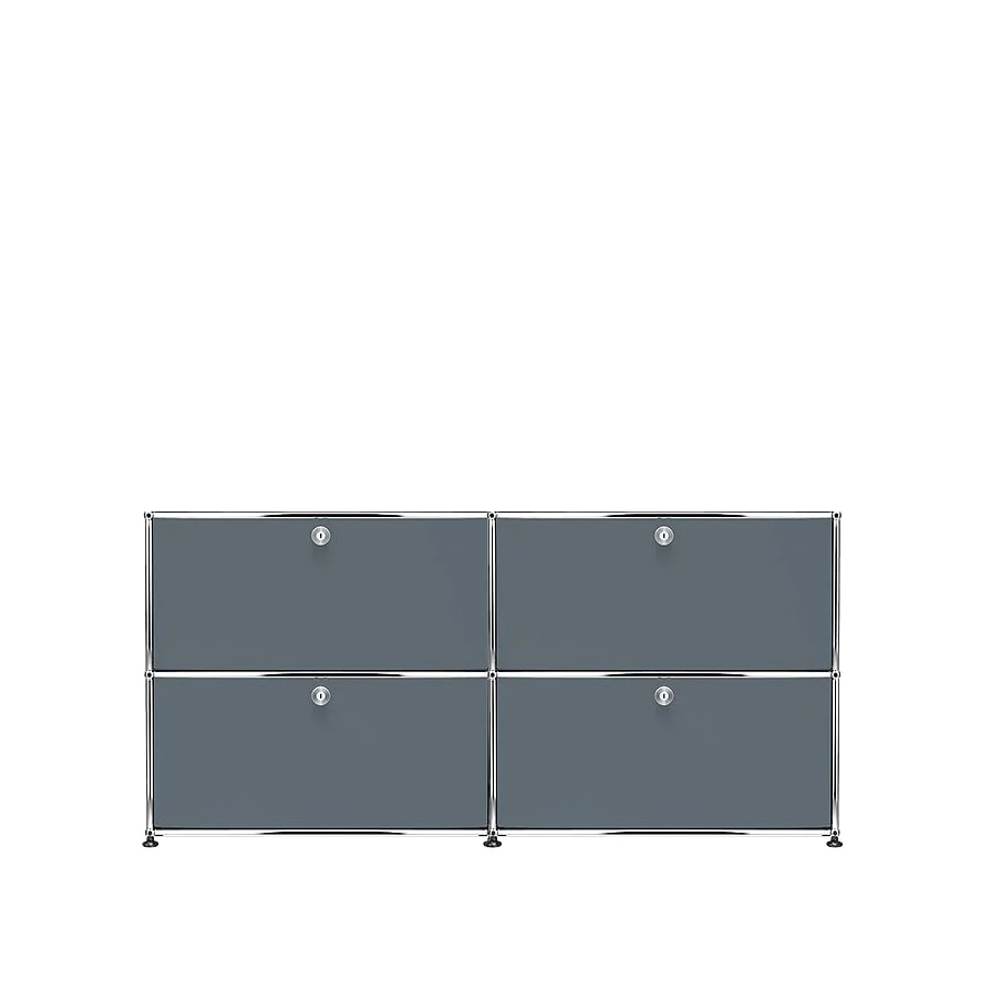 USM Haller | 2x2 Module Highboard (USM Mid Grey)