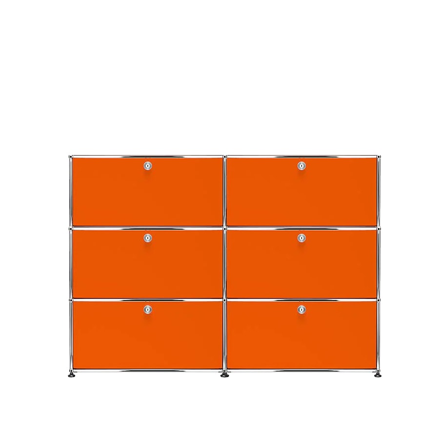 USM Haller | 2x3 Module Highboard (Pure Orange | RAL 2004)