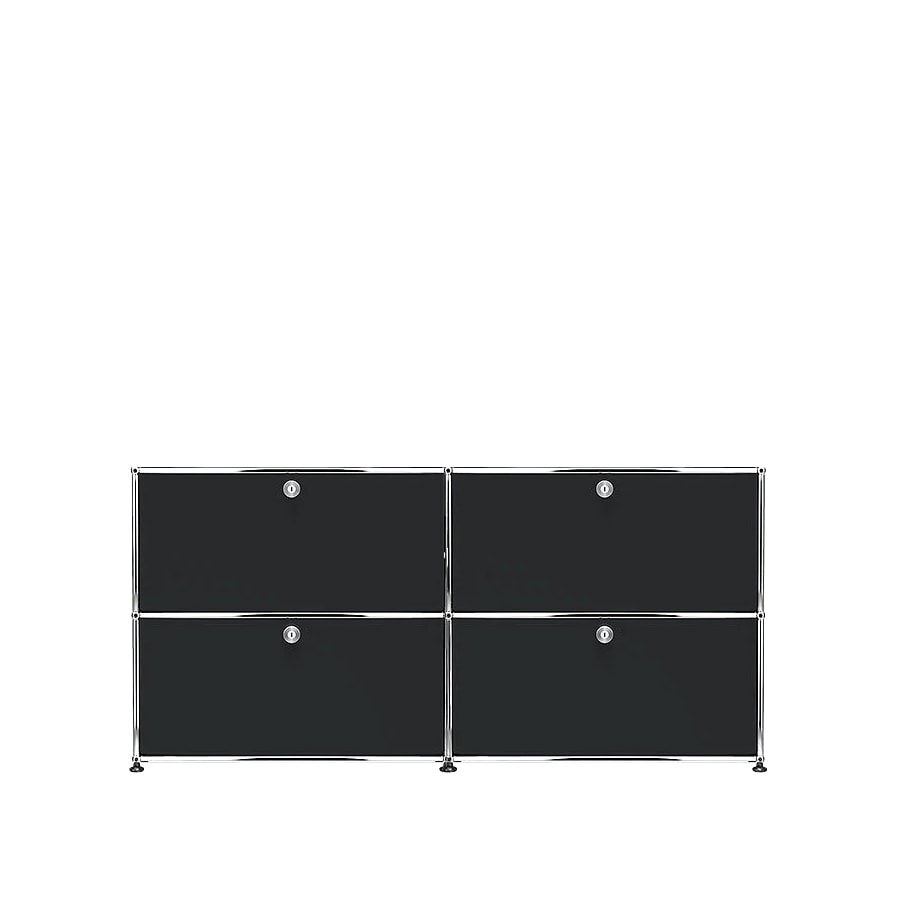 USM Haller | 2x2 Module Highboard (Graphite Black | RAL 9011)
