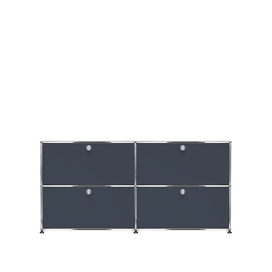 USM Haller | 2x2 Module Highboard (Anthracite | RAL 7016)
