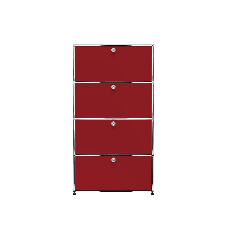 USM Haller | 1x4 Module Highboard (USM Ruby Red)