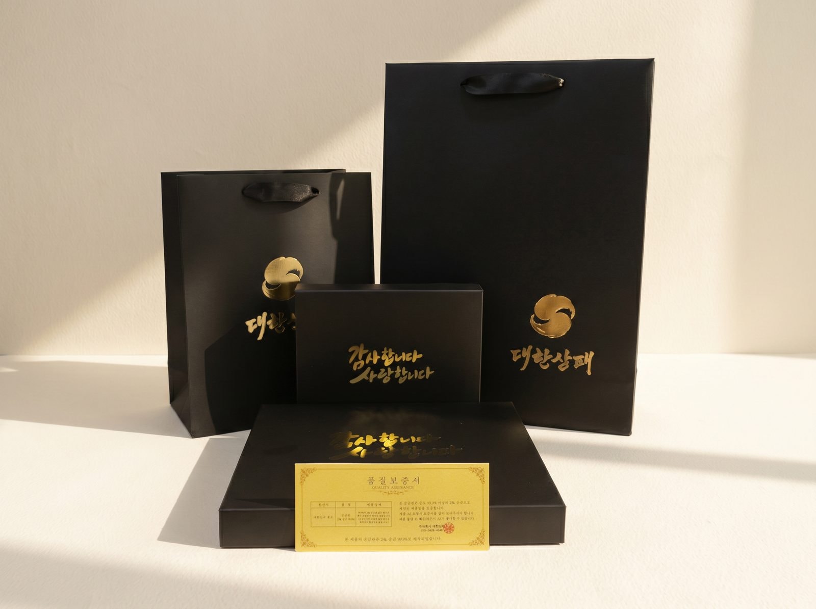 대한상패 프리미엄 패키지 — 전용 쇼핑백 · 슬리브 · 품질보증서