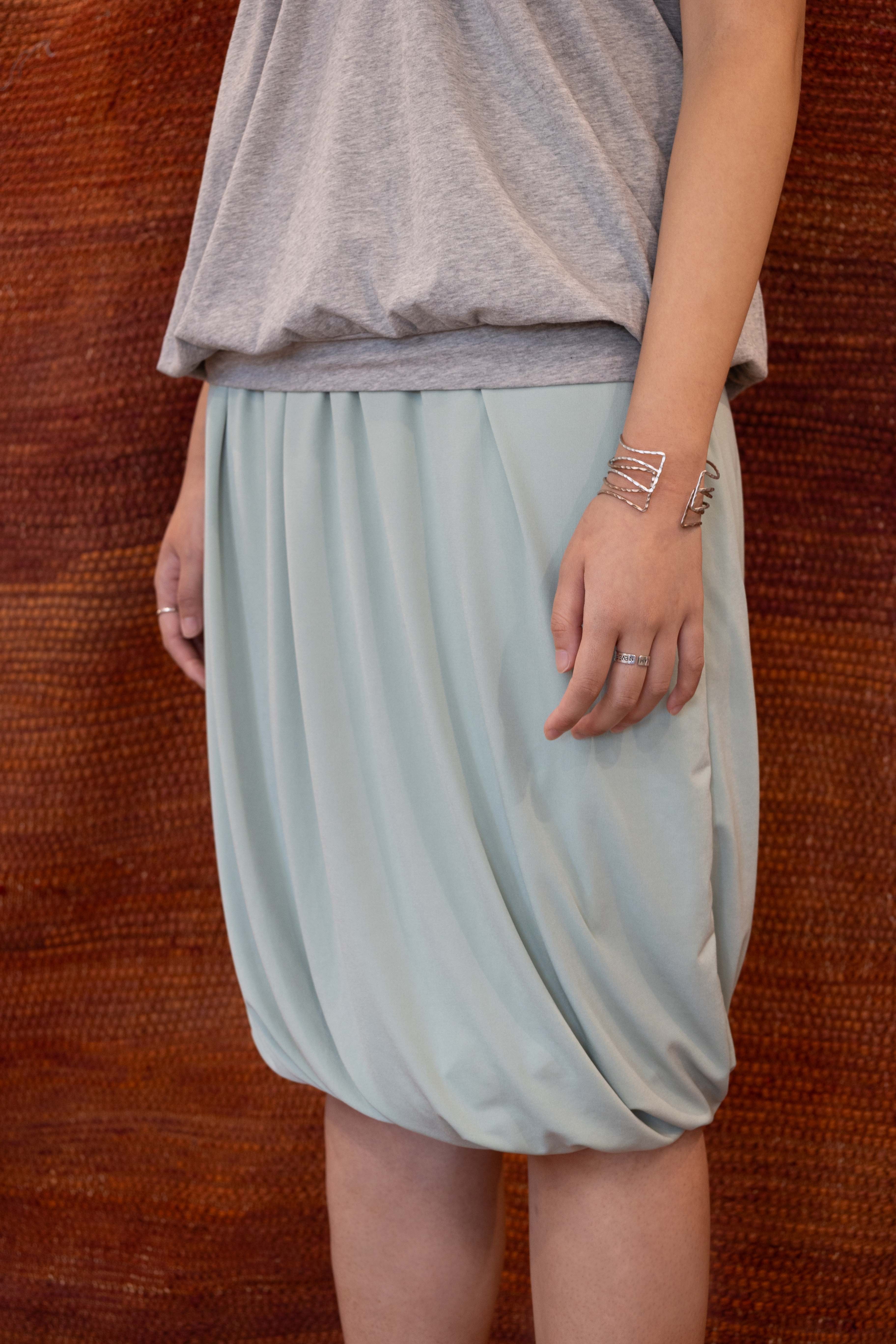 midi shirring banding Skirt