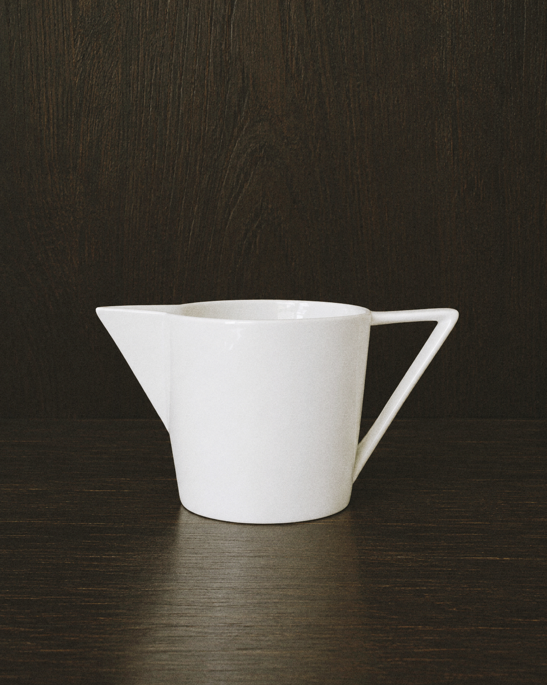 Vintage White Geometric Creamer