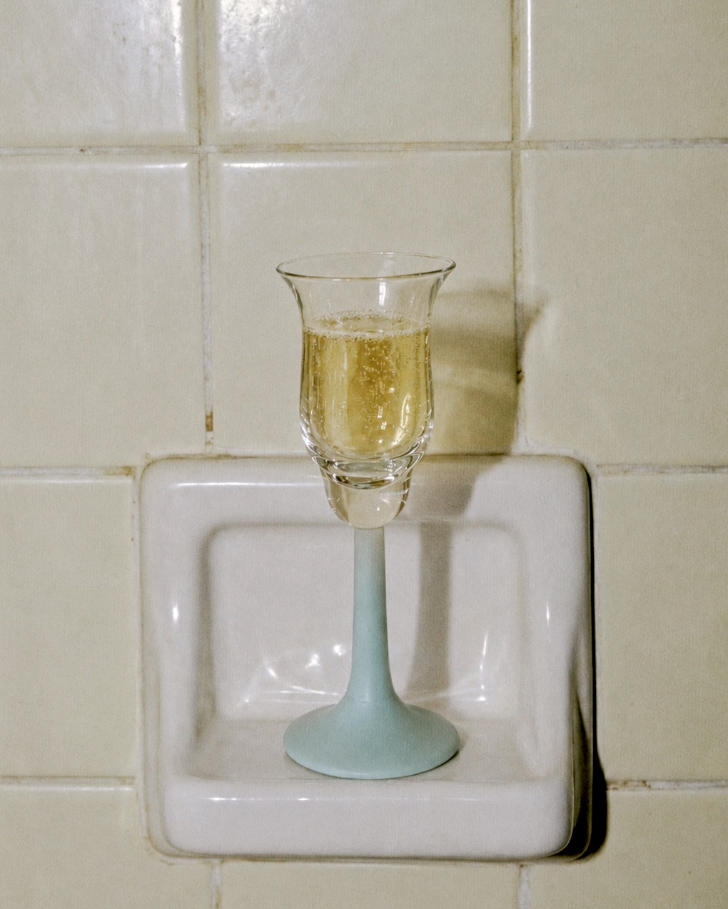 Vintage Light Blue Liqueur Glass