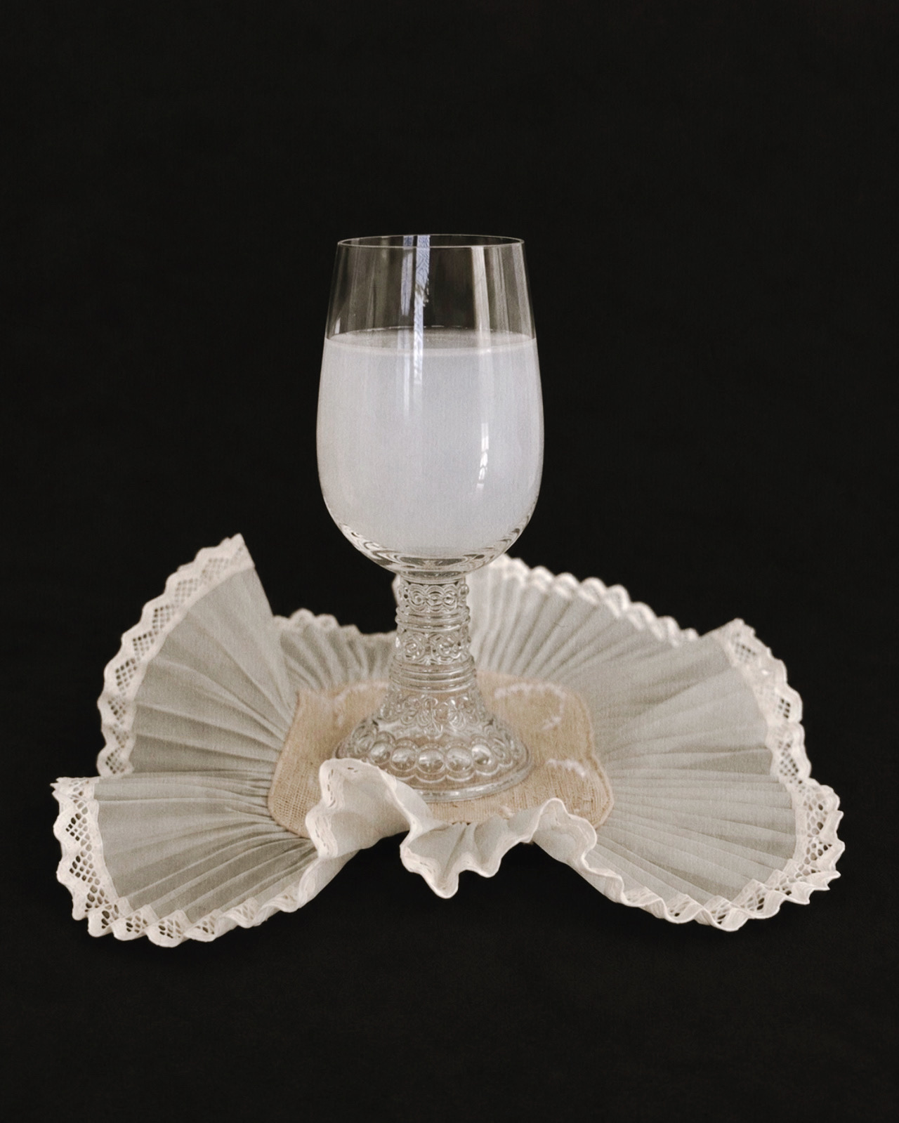 Vintage Lace Stem Glass