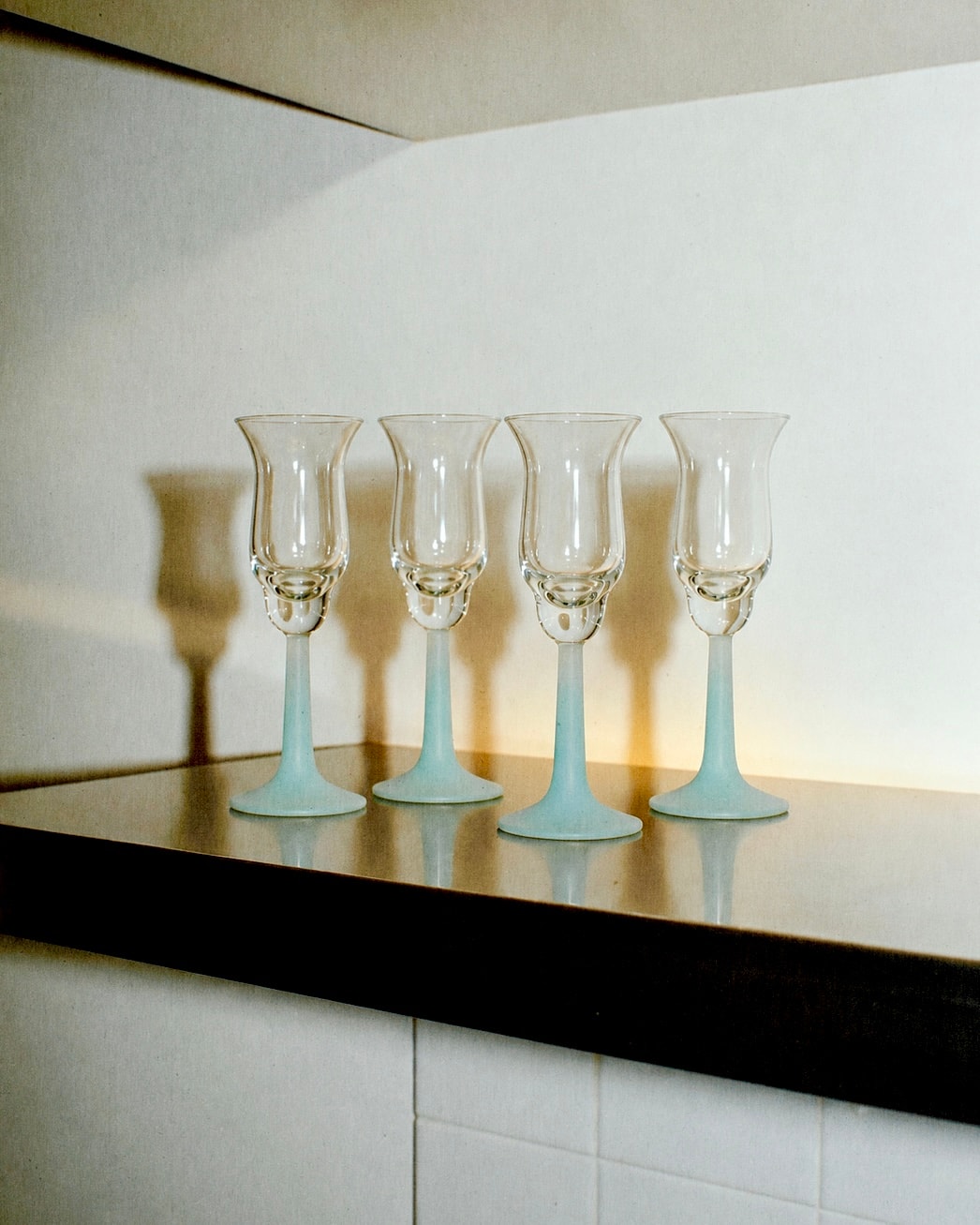 Vintage Light Blue Liqueur Glass