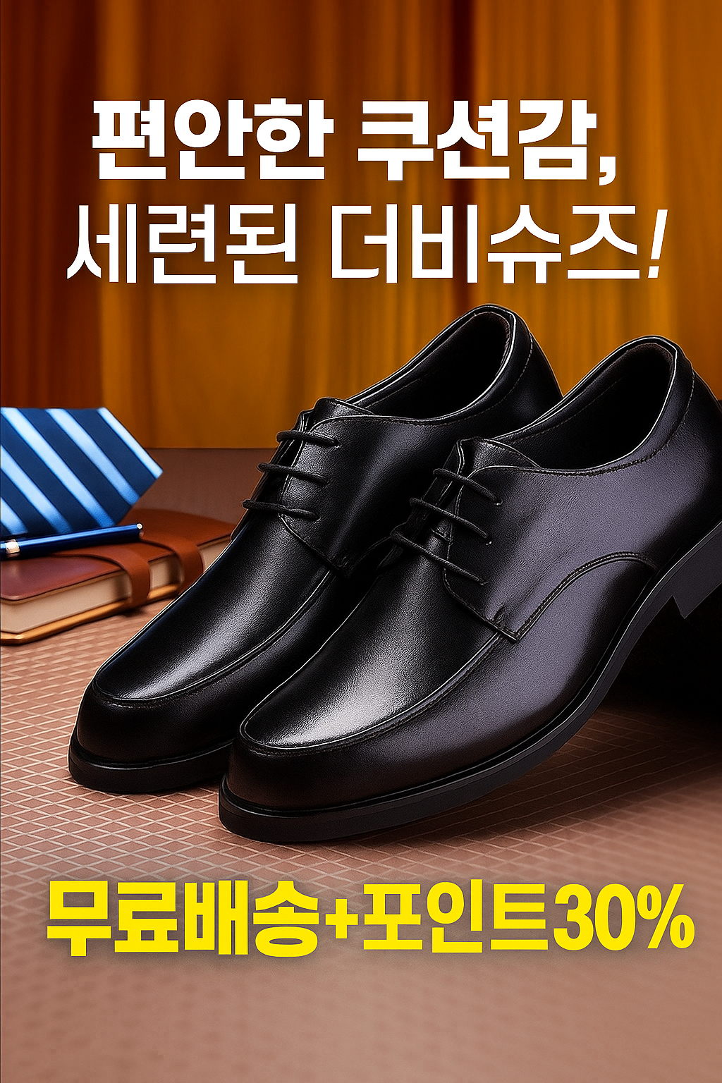 면접 결혼식용 남자 정장구두 발편한 쿠션 더비슈즈 단화 (오후 12시 마감 당일출고)