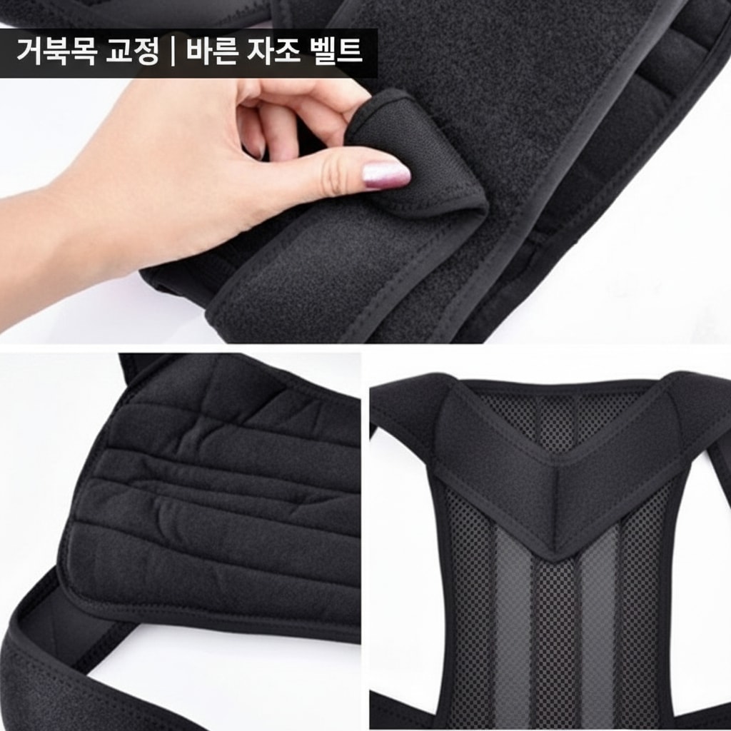 굽은 어깨 등 펴기 바른 자세 교정 벨트 거북목 체형 교정 밴드 (오후 2시 마감 당일출고)