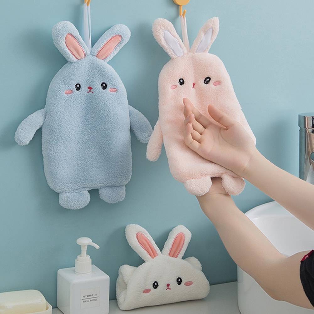 행사날 토끼 핸드타올 귀여운 주방 욕실 걸이형 손수건 어린이집 고리 수건