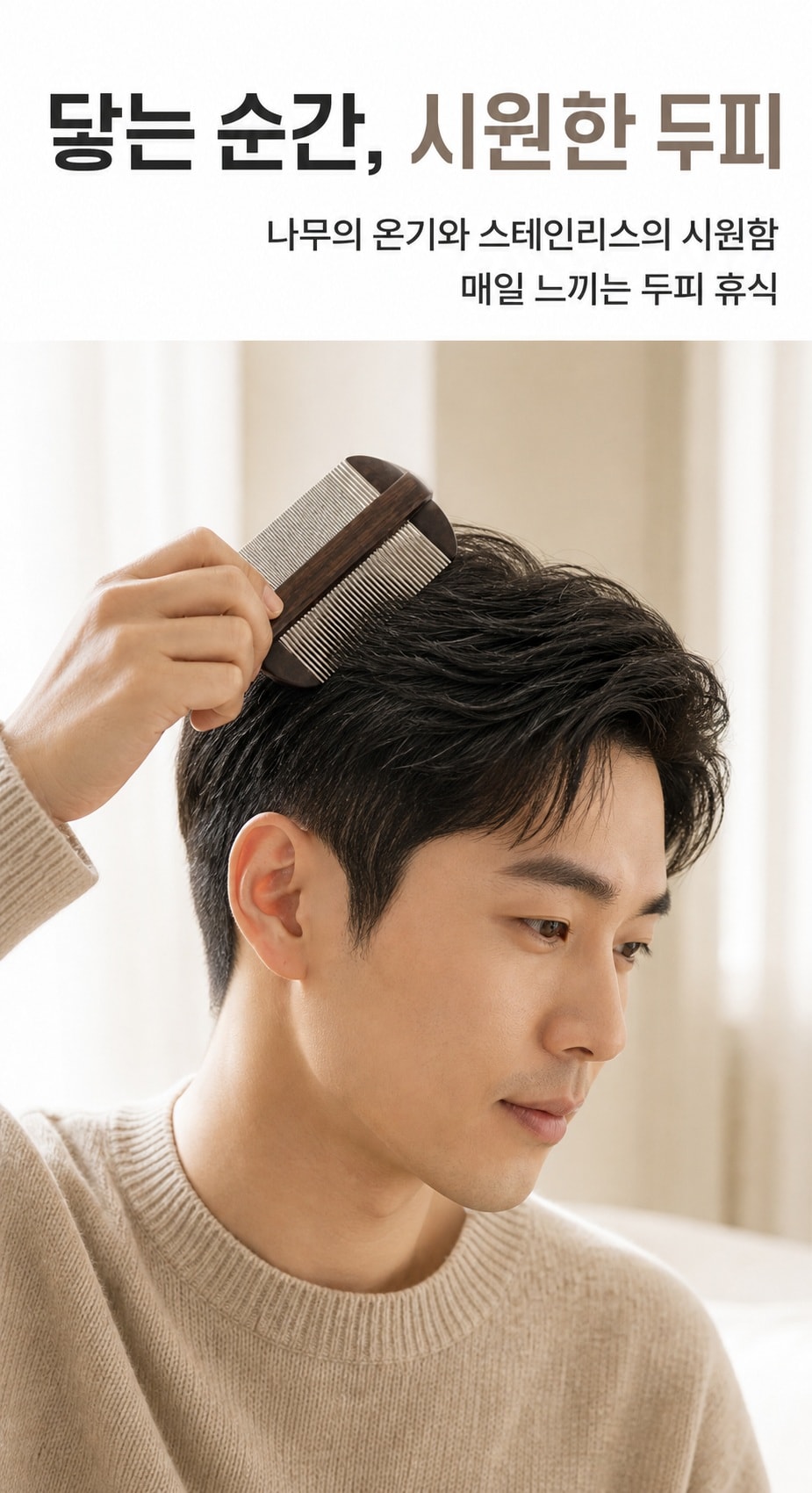 행사날 오후 12시 당일발송 양면 스테인리스 참빗 서캐 머릿니 두피 케어 빗 이미지