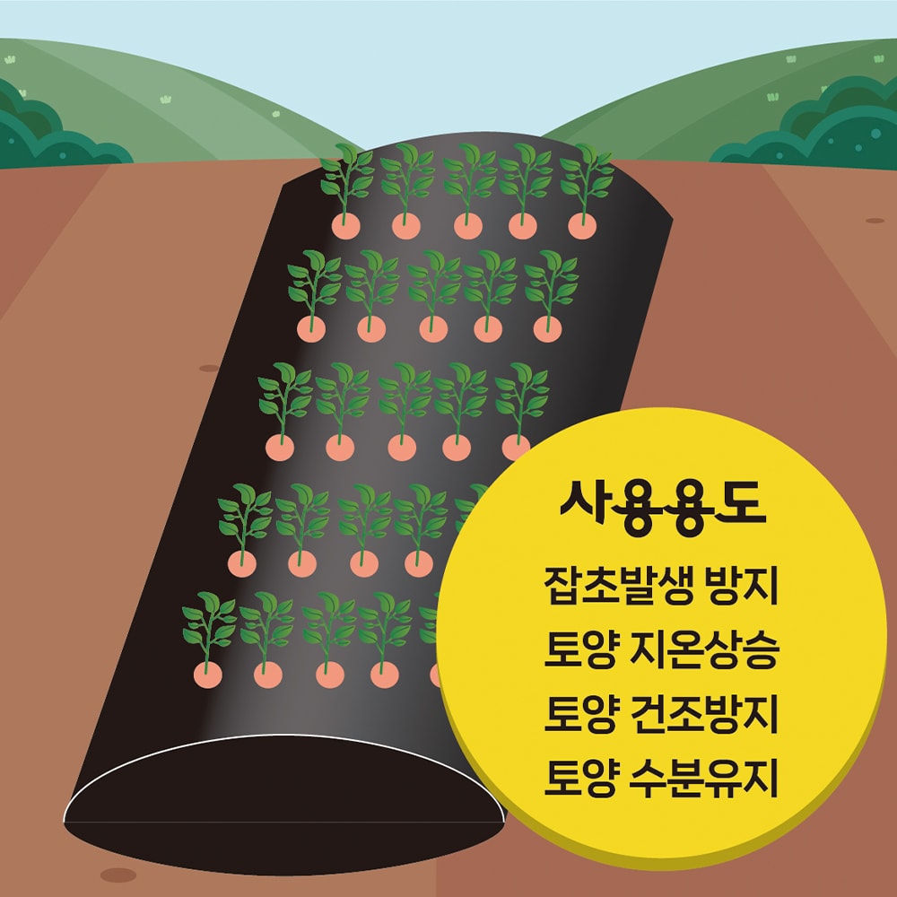 [당일발송] 무드무드 멀칭비닐 유공 주말농장 텃밭용 소량판매 잡초방지 (20%포인트적립)