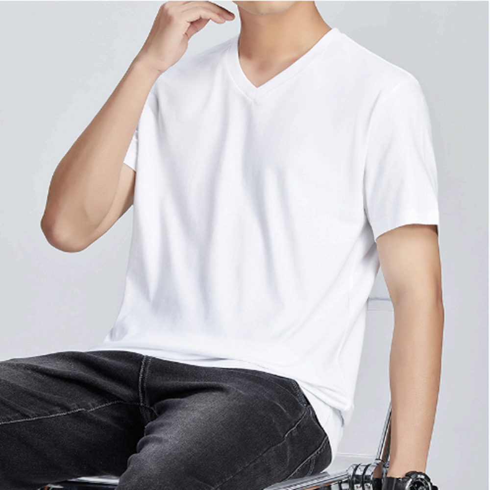 남성 쿨링 무지 브이넥 반팔티 검정 시원한 데일리 슬림핏 (오전 10시 마감 당일출고)