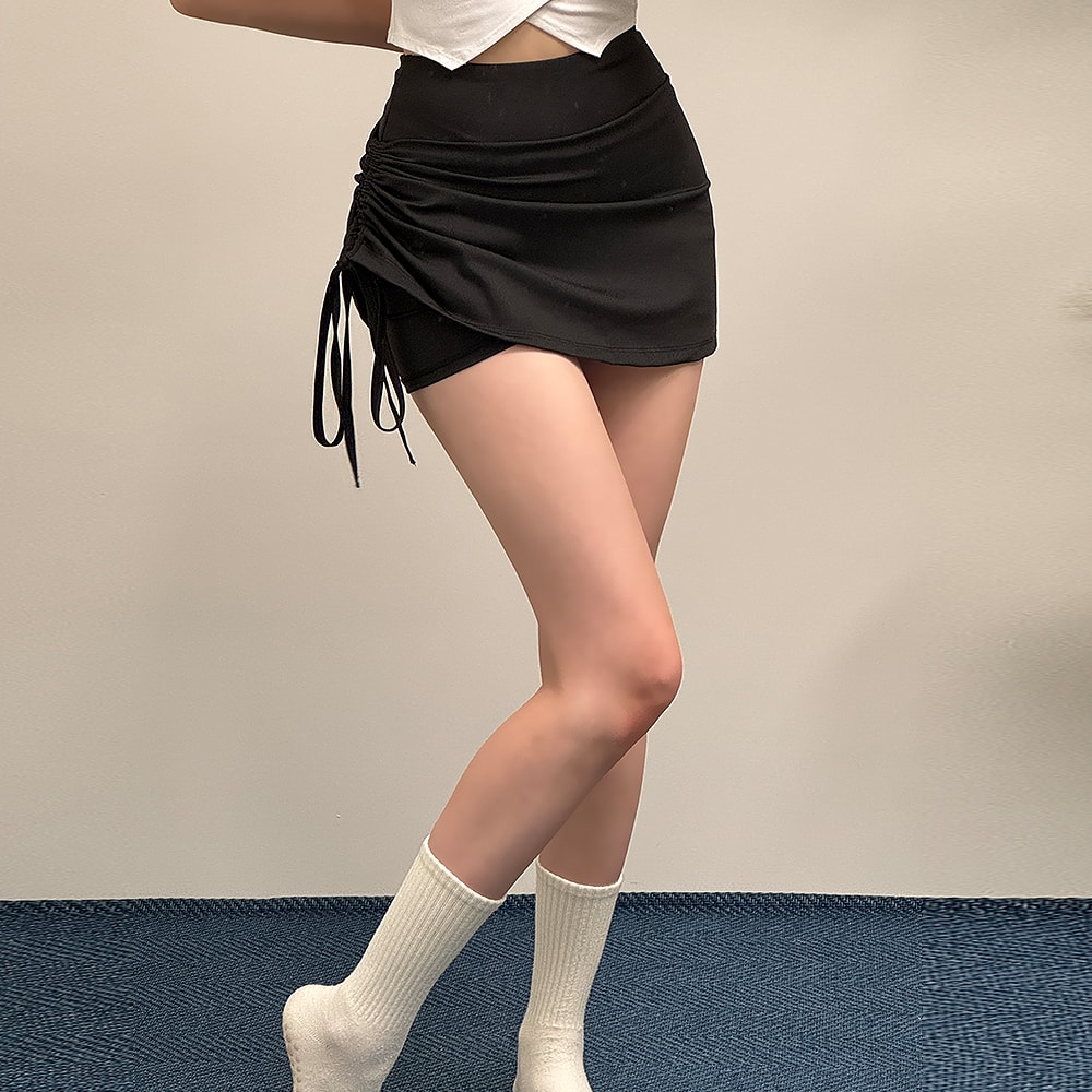 [당일발송] 여성 밴딩 돌핀팬츠 하이웨스트 셔링 치마바지 큐롯 (20%포인트적립)
