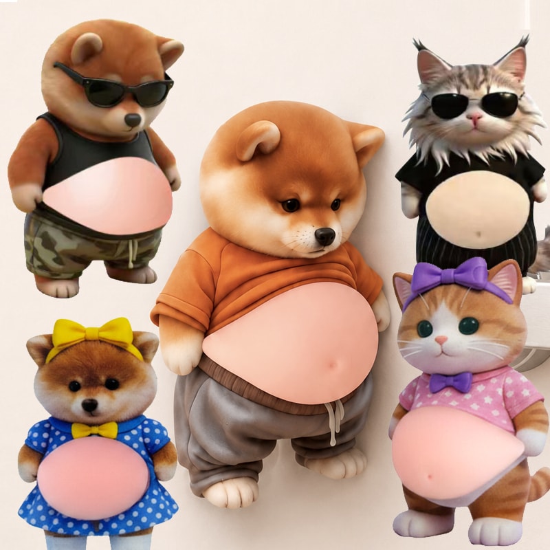 [당일발송] 행사날 말랑뱃살 3D 문콕방지 쿠션 스티커 6종 세트 (오후 3시 마감)
