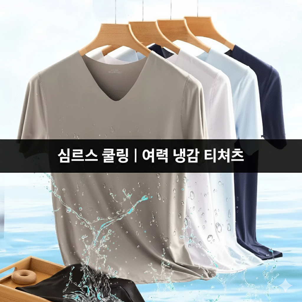 행사날 남자 여름 반팔티 쿨링 아이스 런닝 압도적 냉감 머슬핏 기능성 심리스 V넥