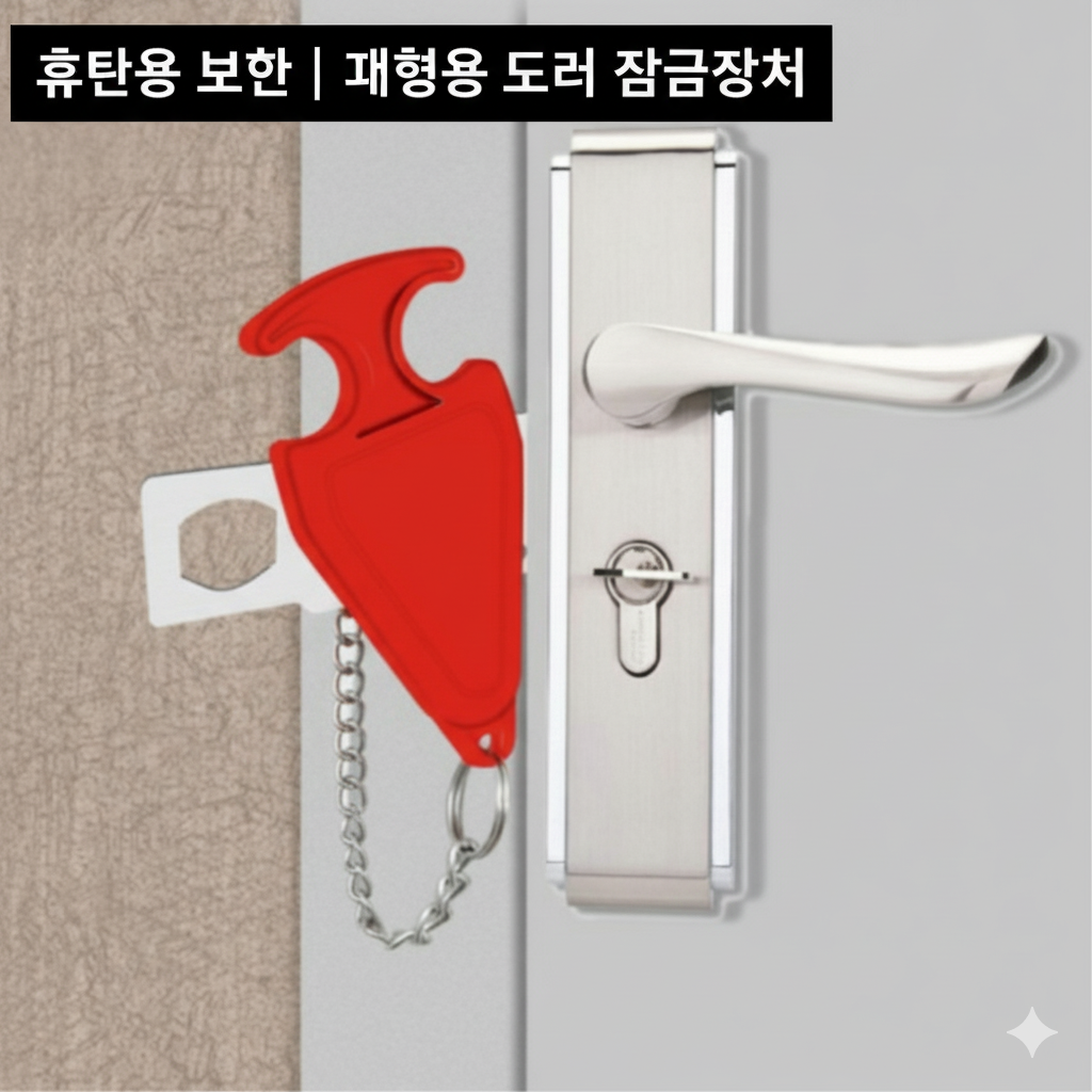 휴대용 이중 잠금장치 호텔 숙소 안전 도어 스토퍼 여성 안심 보안 (오전 10시 마감 당일출고)