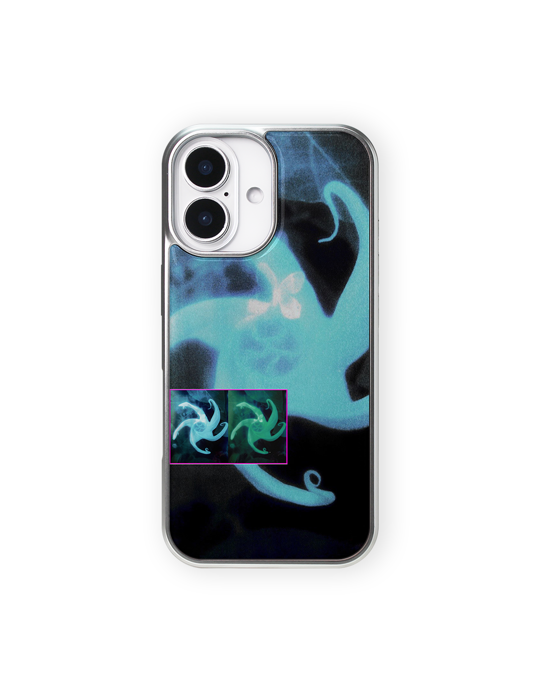 새벽나비 phone case (silver epoxy, glass)