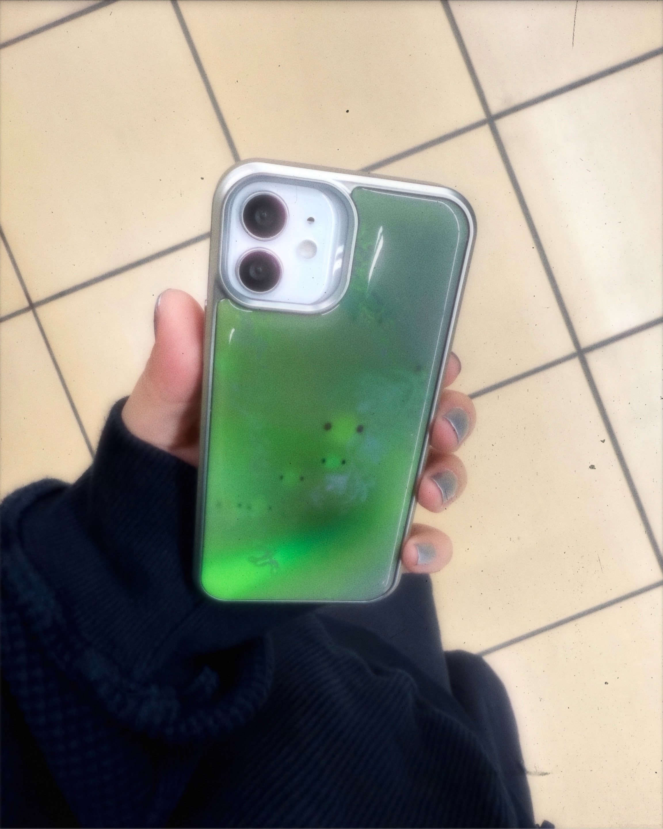 미스티 그린 phone case (silver epoxy, glass)