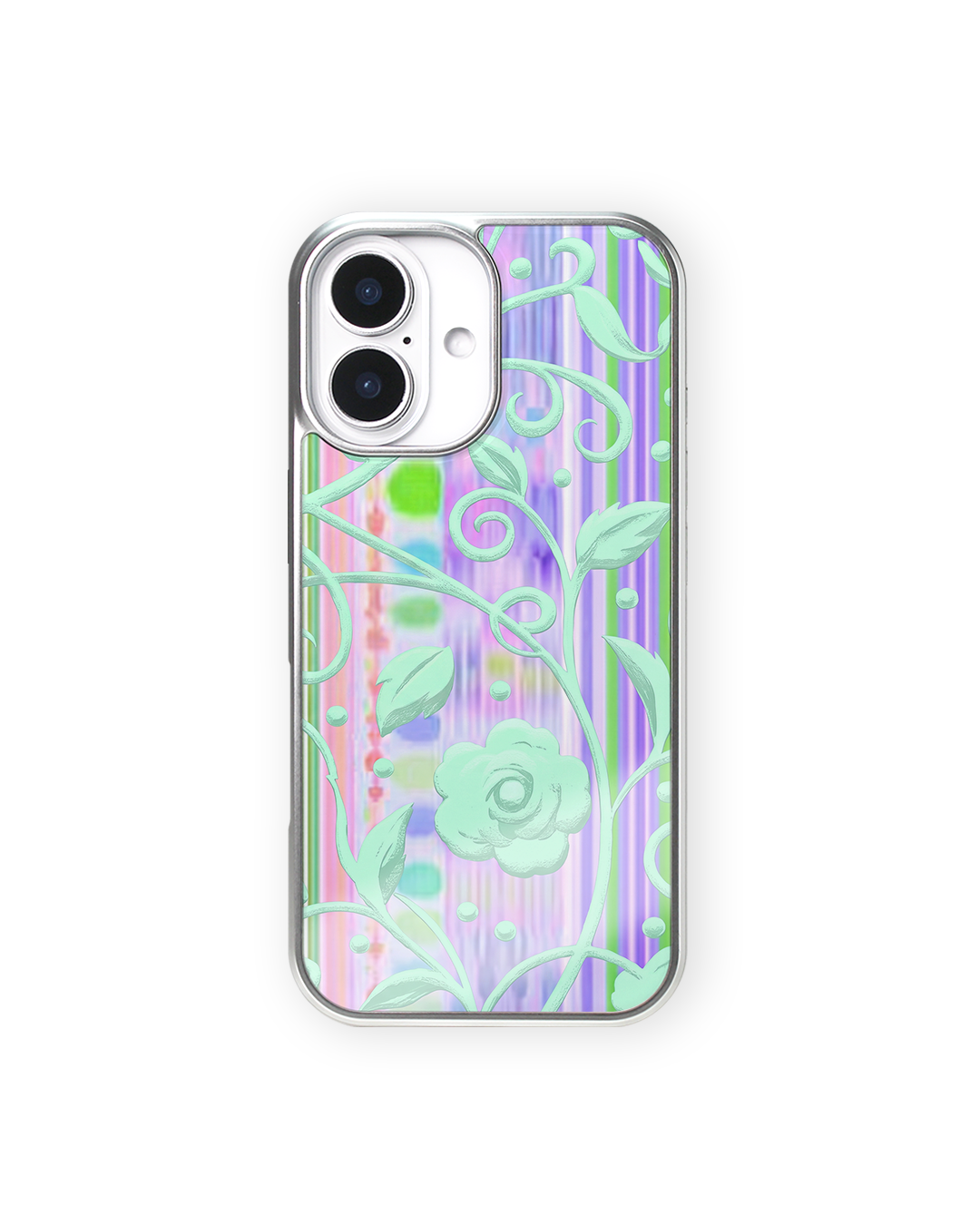 flatf 보라 phone case (silver epoxy, glass)