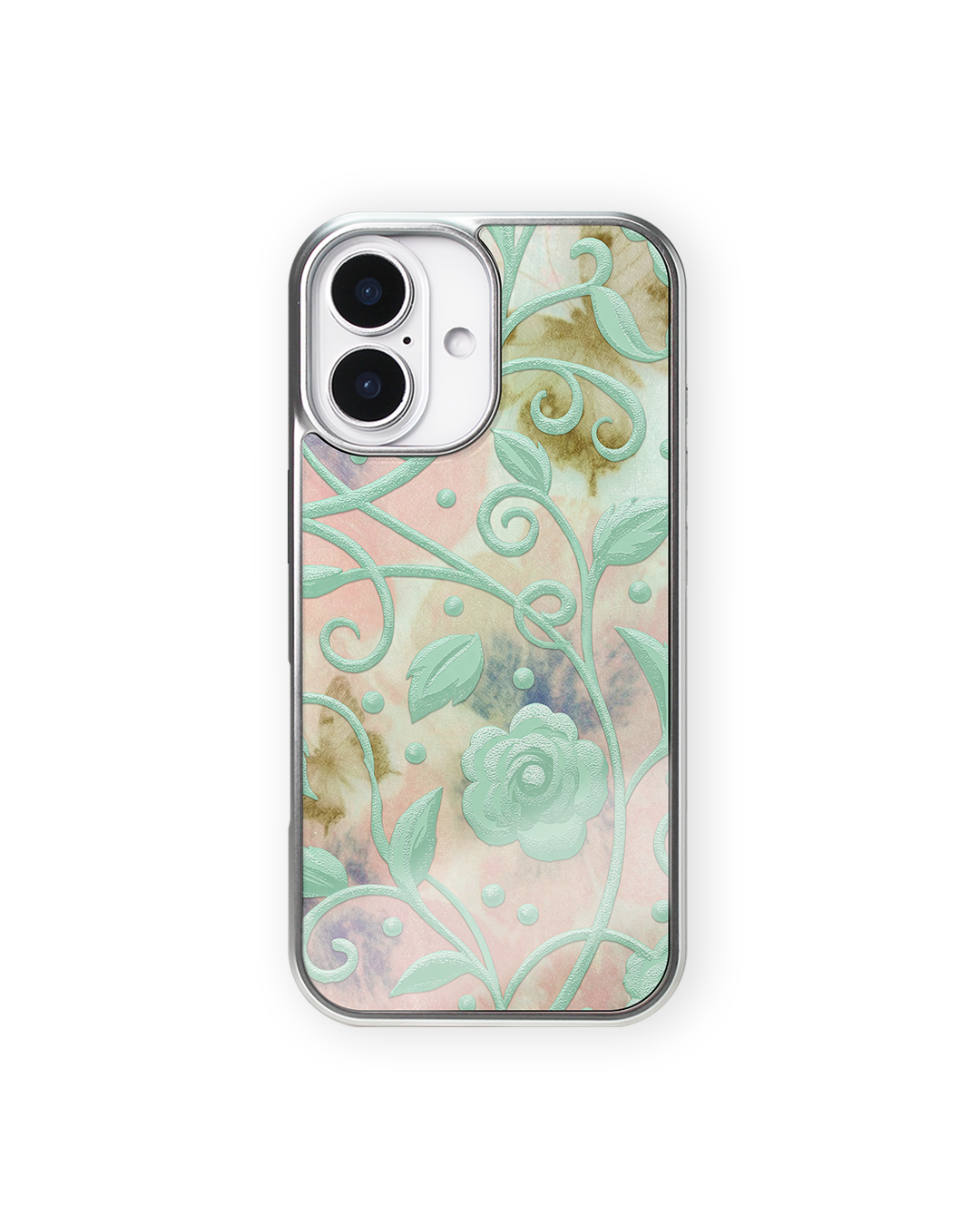 flatf 분홍 phone case (silver epoxy, glass)