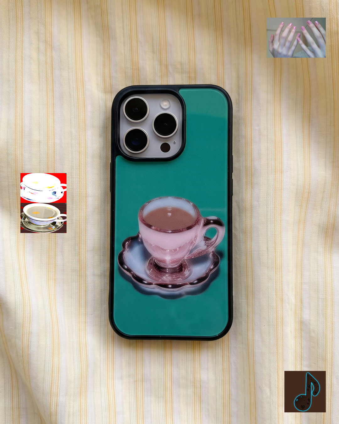 블랙밀크티 phone case (glass bumper)