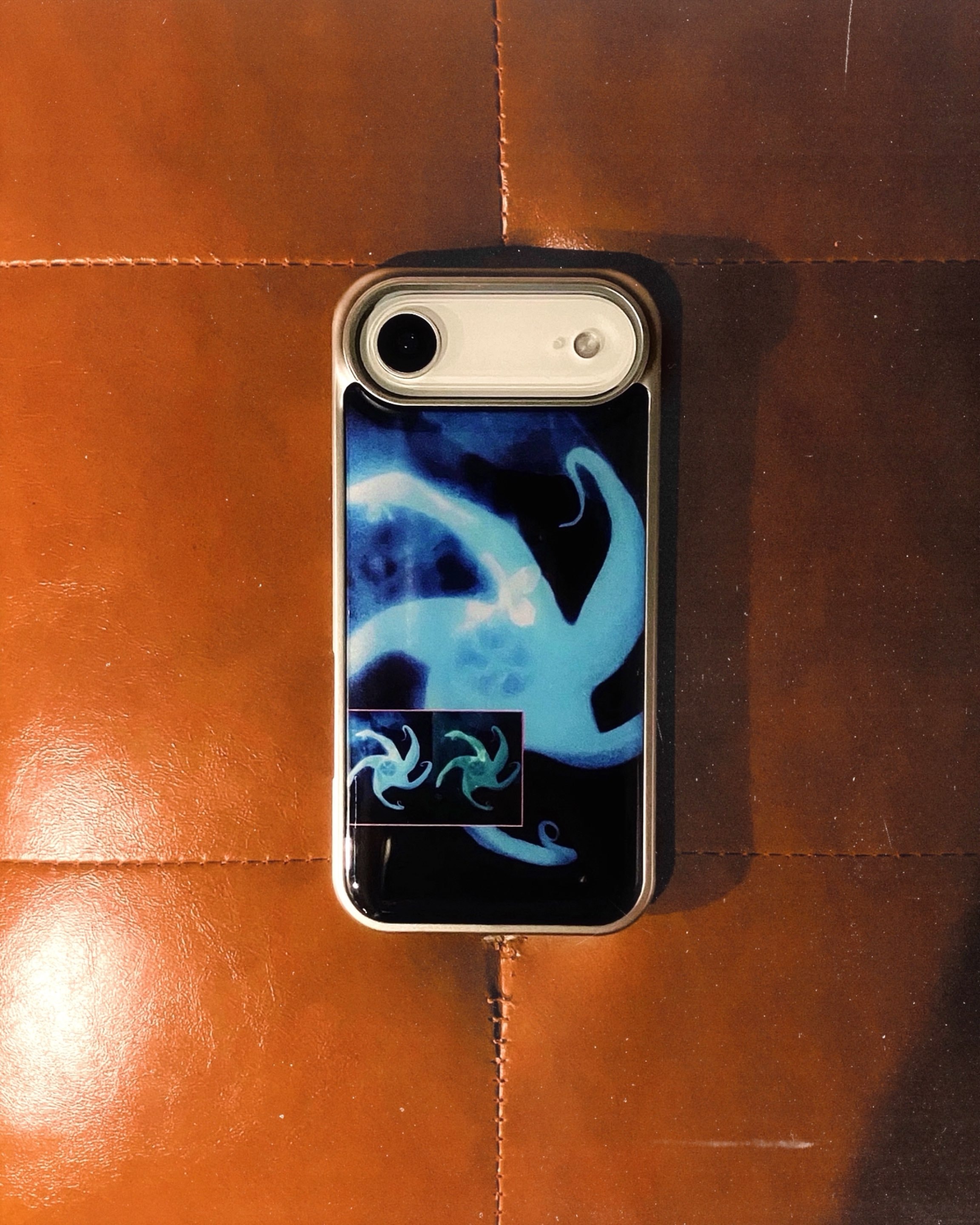 새벽나비 phone case (silver epoxy, glass)