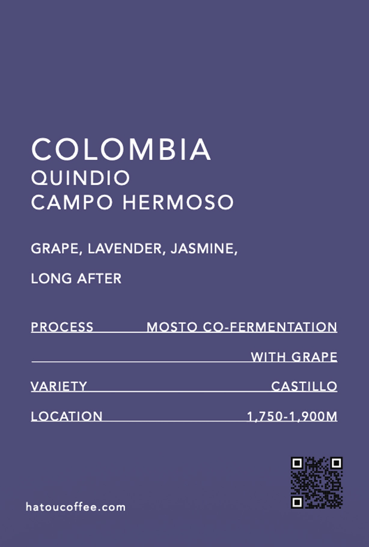 COLOMBIA QUINDIO CAMPO HERMOSO GRAPE