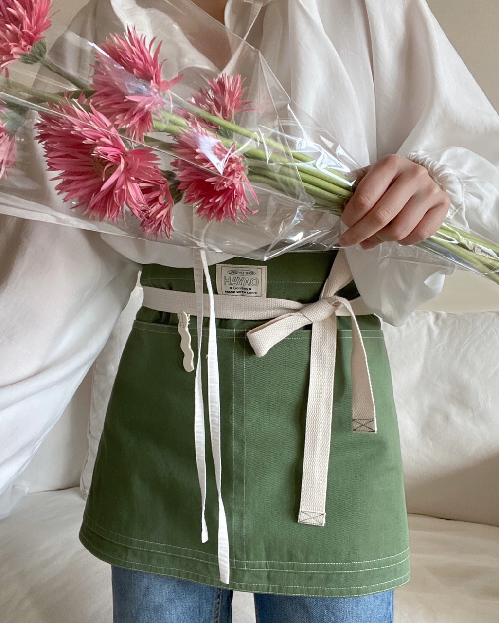 HAYAO mini apron (Olive green)
