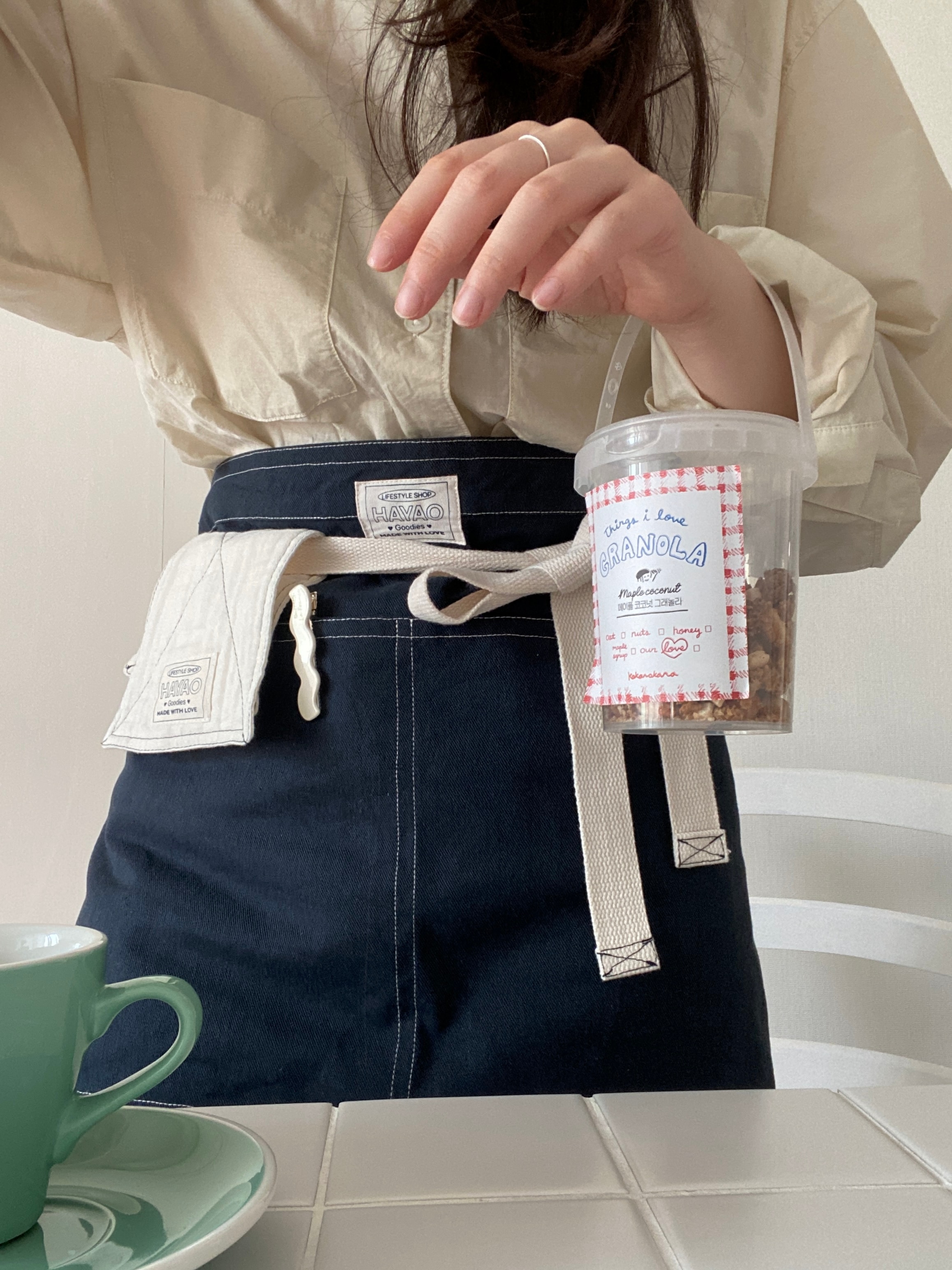 HAYAO mini apron (Navy)