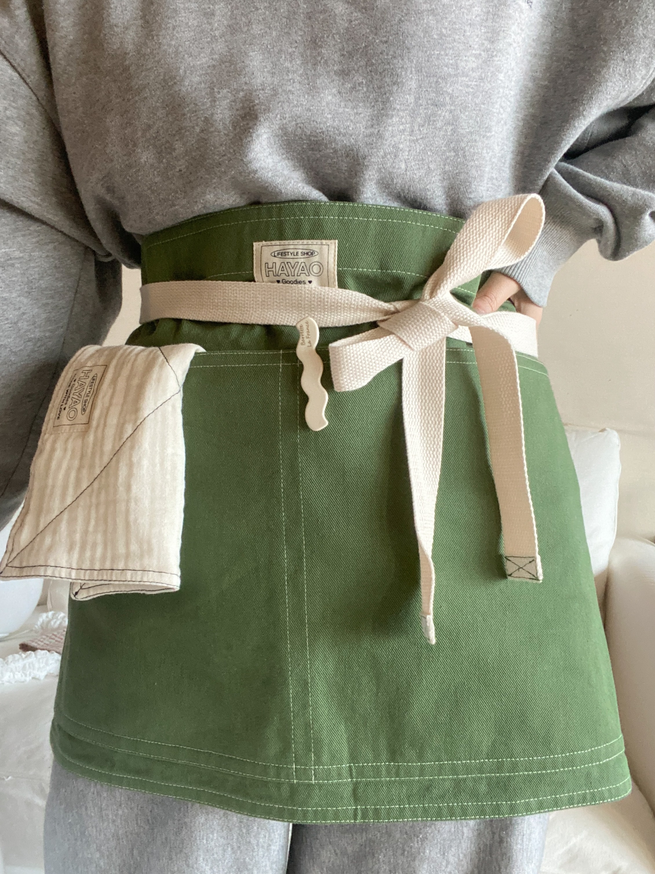 HAYAO mini apron (Olive green)