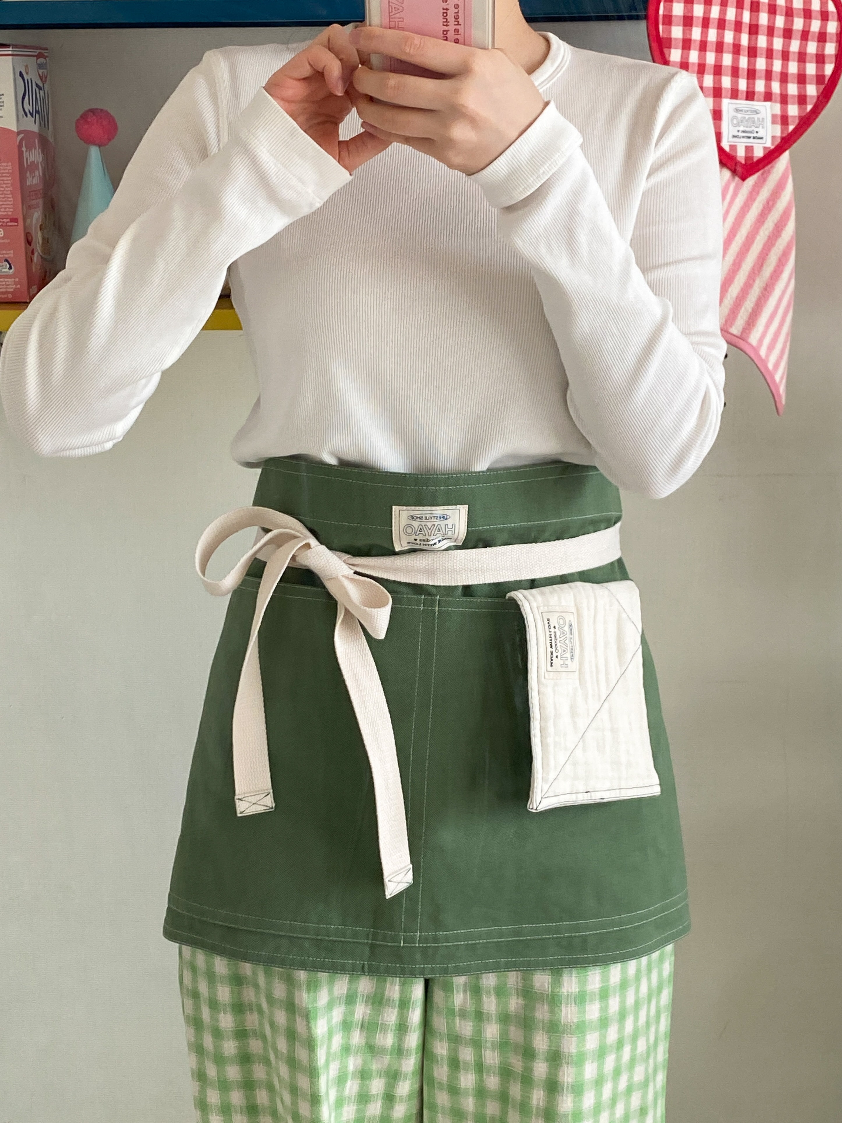 HAYAO mini apron (Olive green)