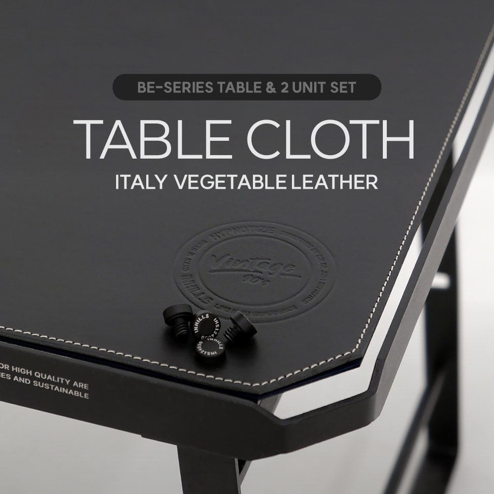 BE-SERIES : Italy Leather Table Cloth BLACK