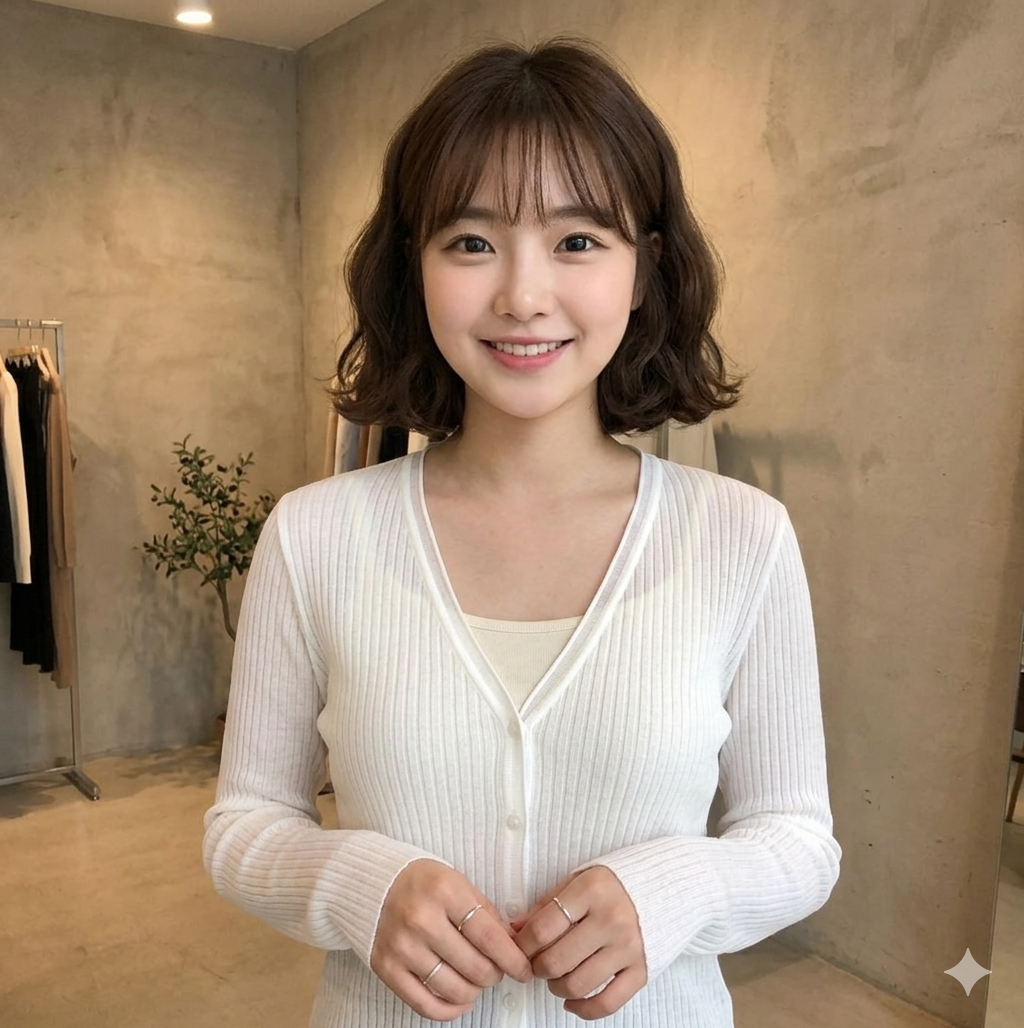 입는 순간 여리핏 린넨 골지 나시 가디건 세트