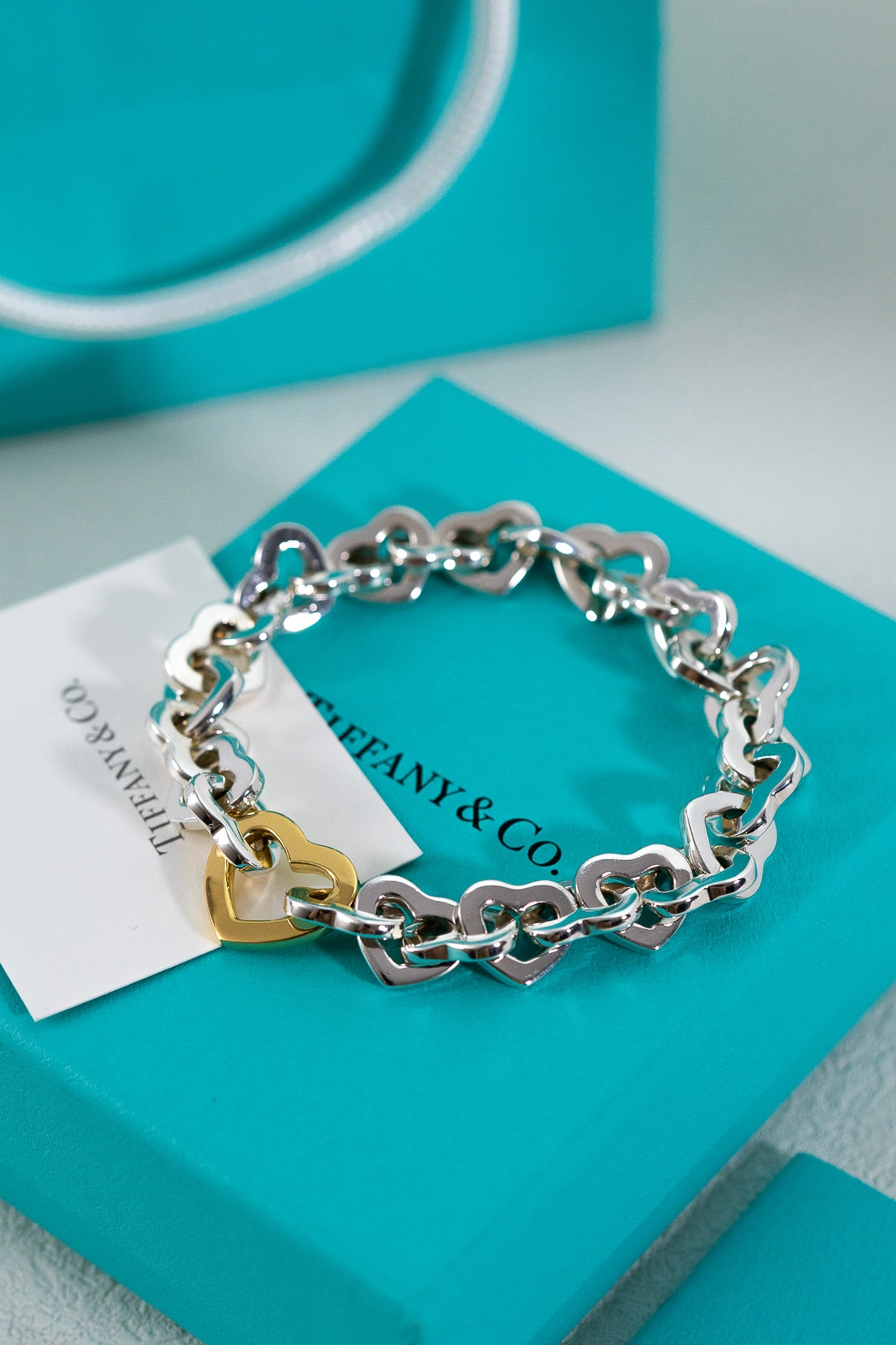 18k 인터라킹 하트 링클 브레이슬릿 4987 (19.5cm)