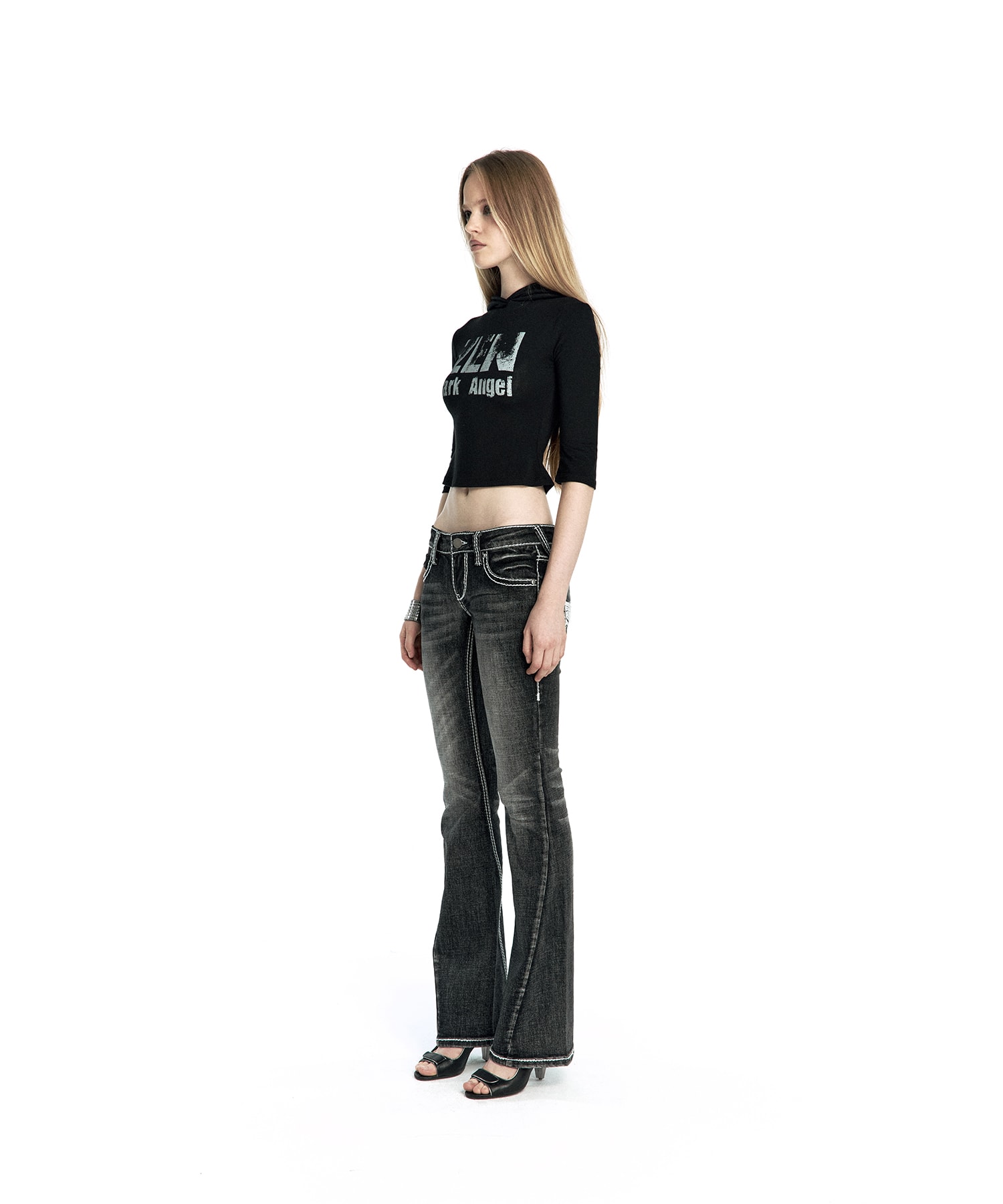Zen Angel Hoodie Top Black