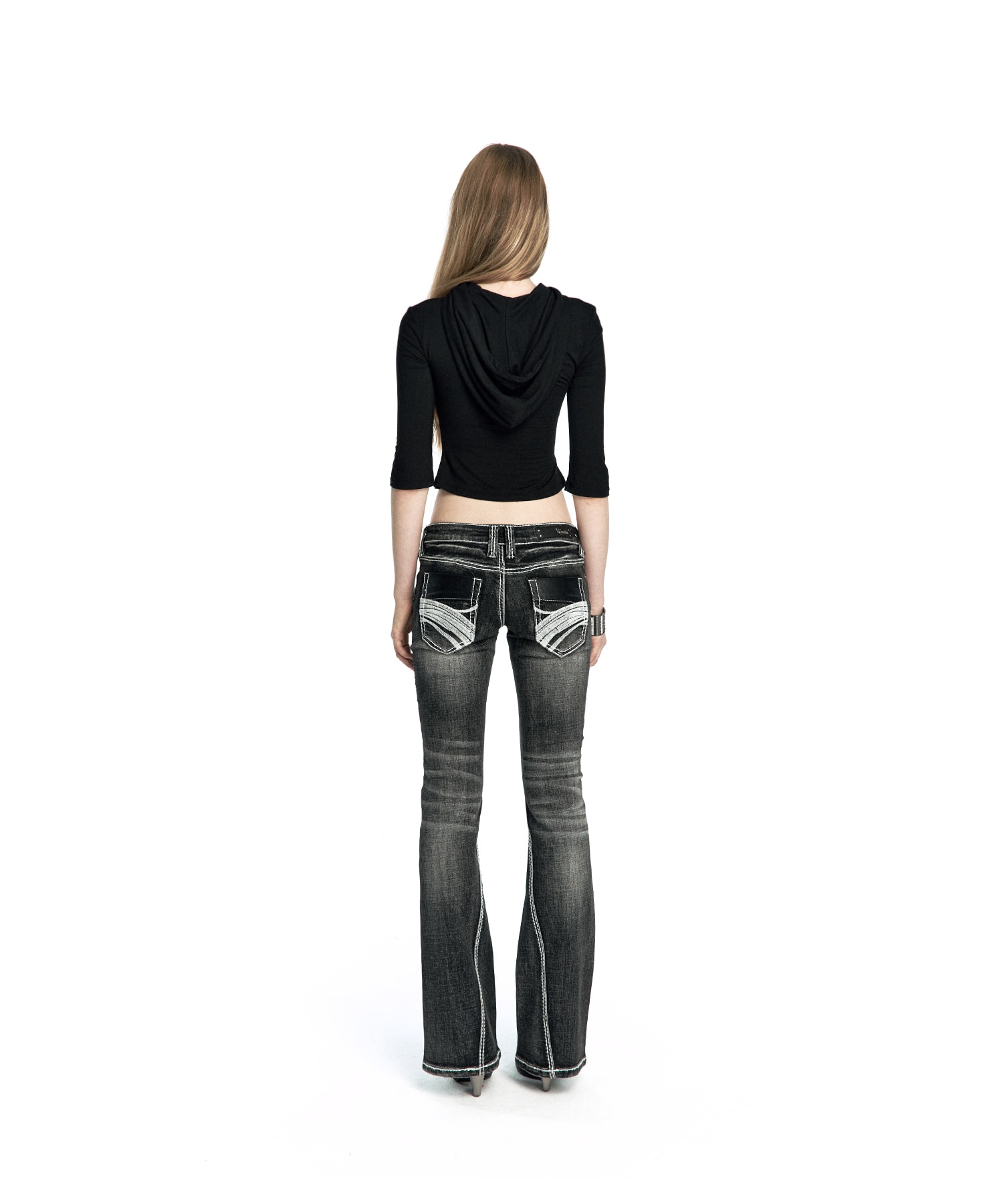 Zen Angel Hoodie Top Black